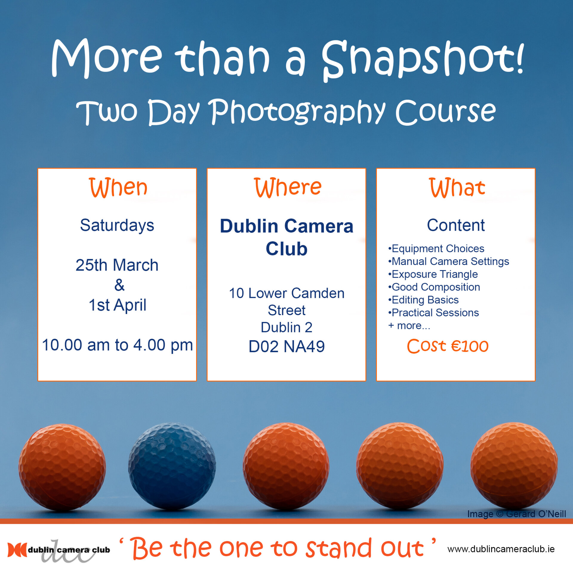 More Than a Snapshot Two-day in-person Photography Course